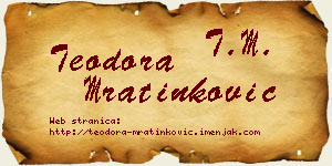 Teodora Mratinković vizit kartica